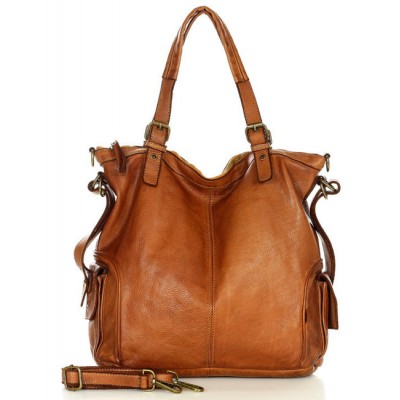 516. Groß Shopper Handtasche Schwarz & Beige Leder mit reißverschluss
